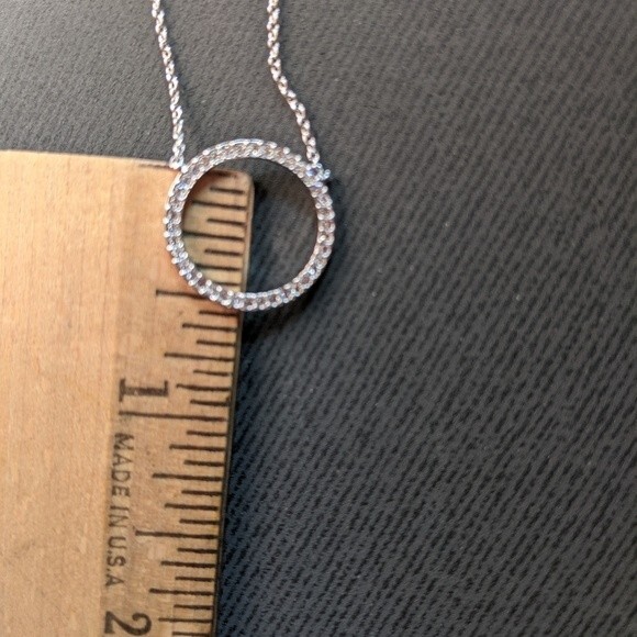 NWT Nadri Pave Open Circle Pendant - Picture 5 of 5